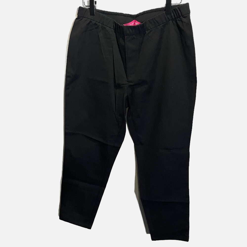 Isaac‎ Mizrahi Live 24/7 Stretch Black Ankle Pants Womens 12P Petite Tapered Leg